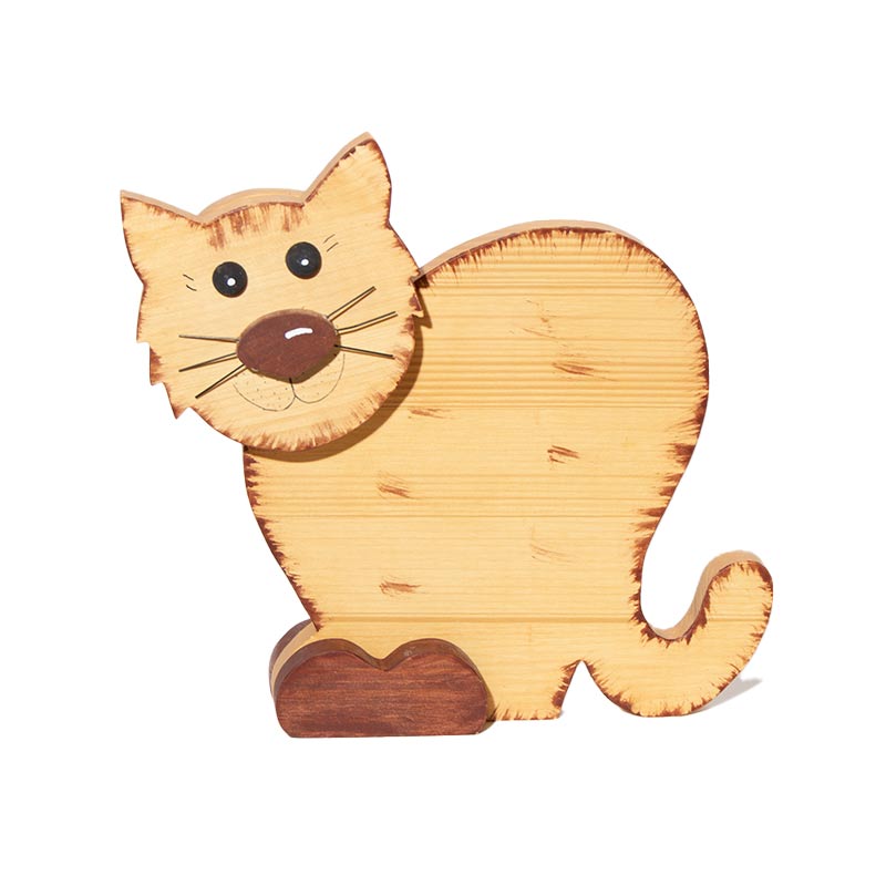 Katze sitzend braun